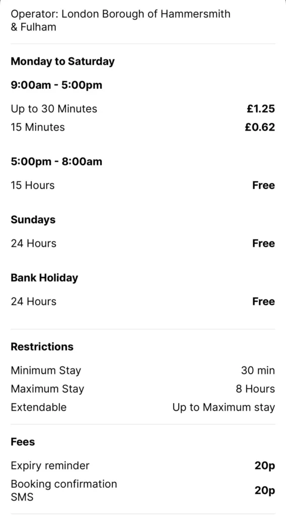 Parking Info - New Kings Road