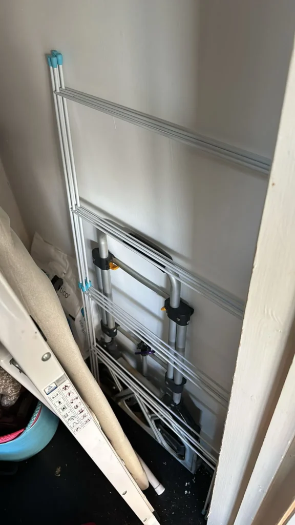 drying rack in the cleaning cupboard - Old Bath